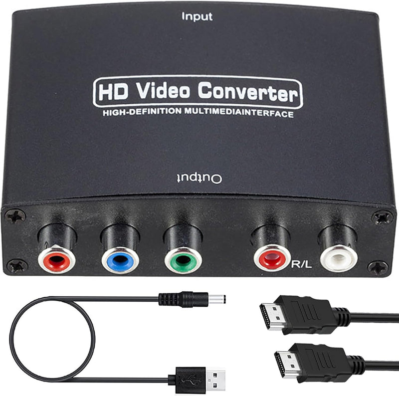 EASYCEL Component to HDMI Converter with 1.2 Meter HDMI Cable, RGB to HDMI Converter, 1080P 5RCA YPbPr to HDMI Converter