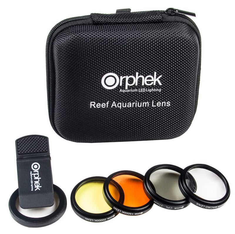 Coral Lens – Kit for All Smartphones – 4 Lens Included: Macro, CPL 37mm Polarized, 15,000k Orange, 20,000k Yellow – Universal Phone Clip – Lens Made of Glass – for Better Photography