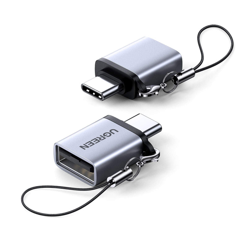 UGREEN USB C to USB 3.0 Adapter 2 Pack USB C Male to USB Female Adapter OTG Type C Adapter Compatible with MacBook Pro 2021 MacBook Air 2020 Thunderbolt 4 Samsung 9 iMac 2021 Ipad Mini 6 Ipad Pro Grey