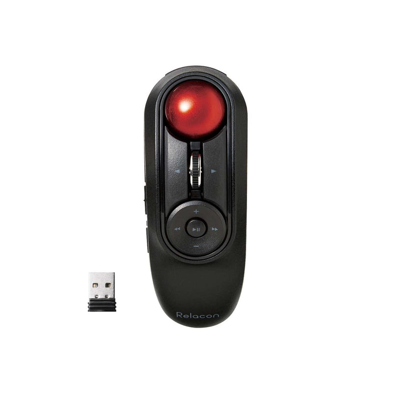 ELECOM 2.4GHz Wirelss Handheld Thumb Control Trackball Mouse, Ergonomic Design,10-Button Function with Smooth Tracking, Optical Gaming Sensor, Left Right Handed Mice, for Windows and Mac (M-RT1DRBK