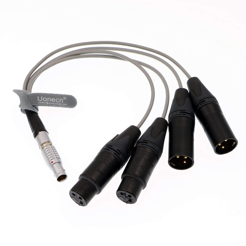 [AUSTRALIA] - Uonecn 10 Pin Male Plug to 4 XLR 3 Pin Breakout Audio Input Output Cable for Atomos Shogun Monitor Recorder Audio Splitter 30cm Straight 10 Pin to 4*XLR 