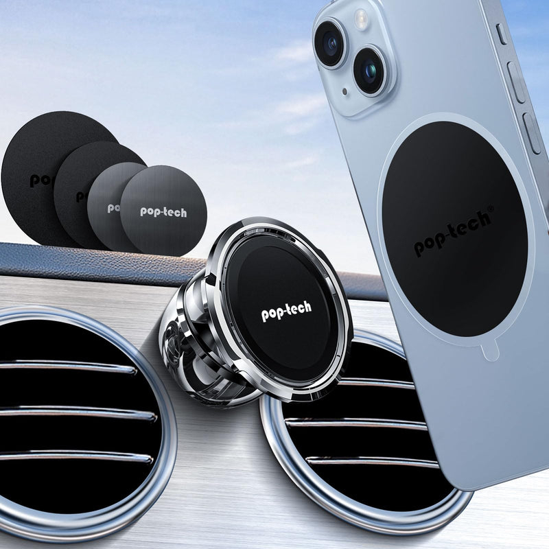 pop-tech Adhesive Magnetic Phone Holder for Mercedes-Benz GLC C E CLS-Class | Strong Magnets, Stick On Sloped Vertical Car Dashboard, All-Metal Dash Phone Mount for iPhone Samsung Socket Grip