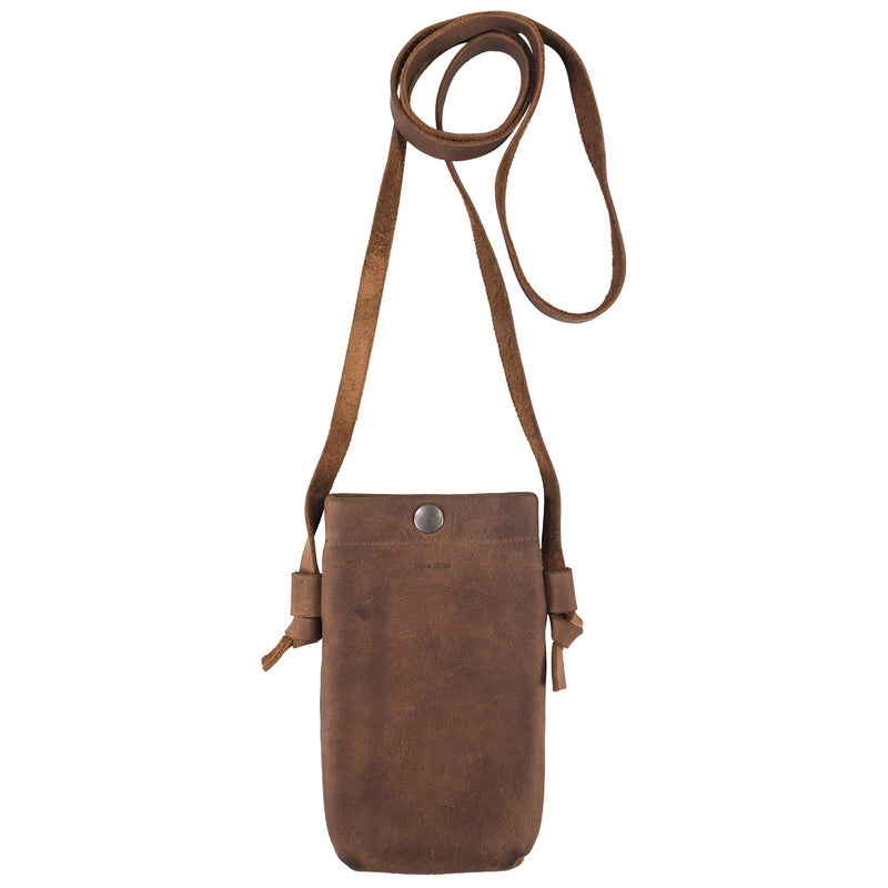 Hide & Drink, Phone Bag Handmade from Full Grain Leather - Bourbon Brown