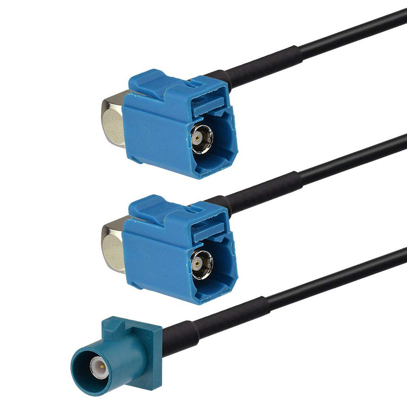[AUSTRALIA] - Superbat Fakra Splitter, Fakra Cable Male to Female RG174 Coaxial Cable Y Type Splitter for Car Stereo GPS Antenna Extension Cable, 2Ft TYpe 1 