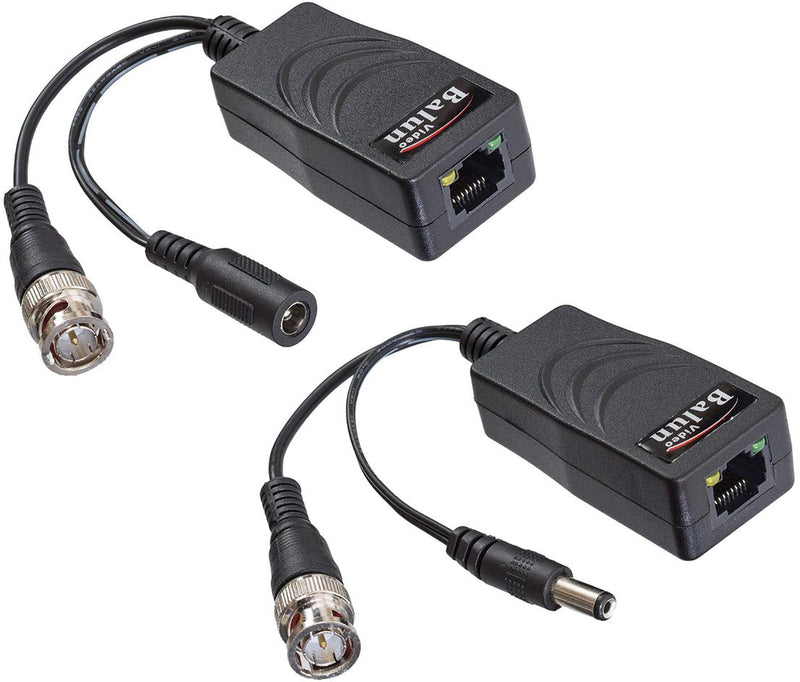 Triplett Gem 5Mp High Performance Video/Power Balun with Power Contacts - transmits Cat5 or Higher, 1 Pair (HDB-PVRJ45PT2) Video/Power with Power Contacts