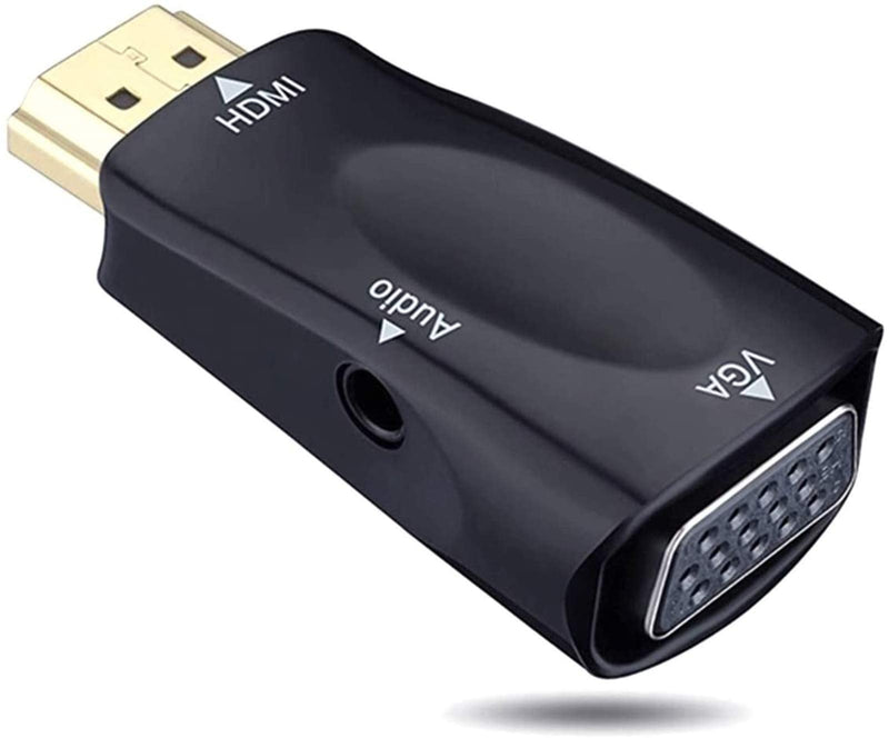 HDMI to VGA Adapter Converter with 3.5mm Audio Jack Cable,4K HDMI to VGA Converter Male to Female Gold-Plated Connector for Laptop,PC, Desktop,Monitor, Projector,HDTV,DVD HDTOVGA3.5