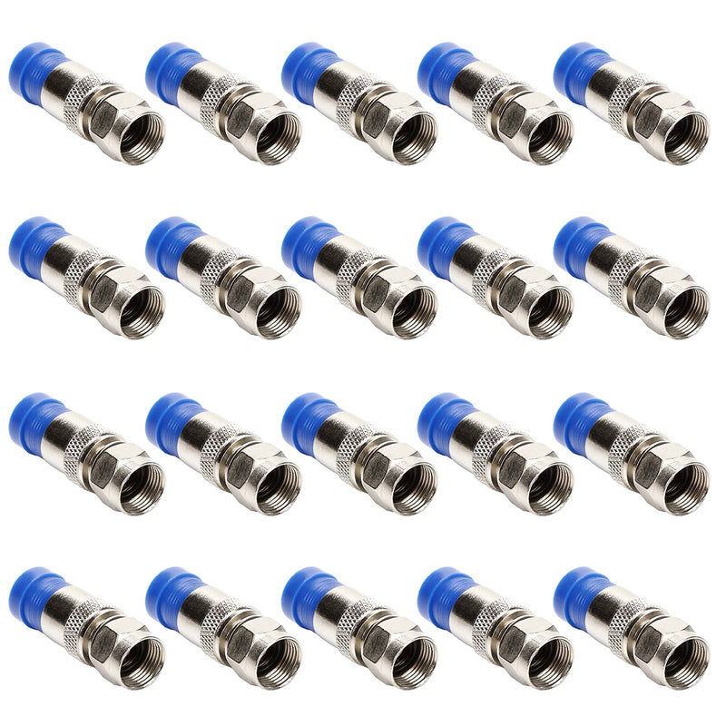 RG6 Compression F Type Straight Antenna Cable Connector Coax Adapter Pack of 20