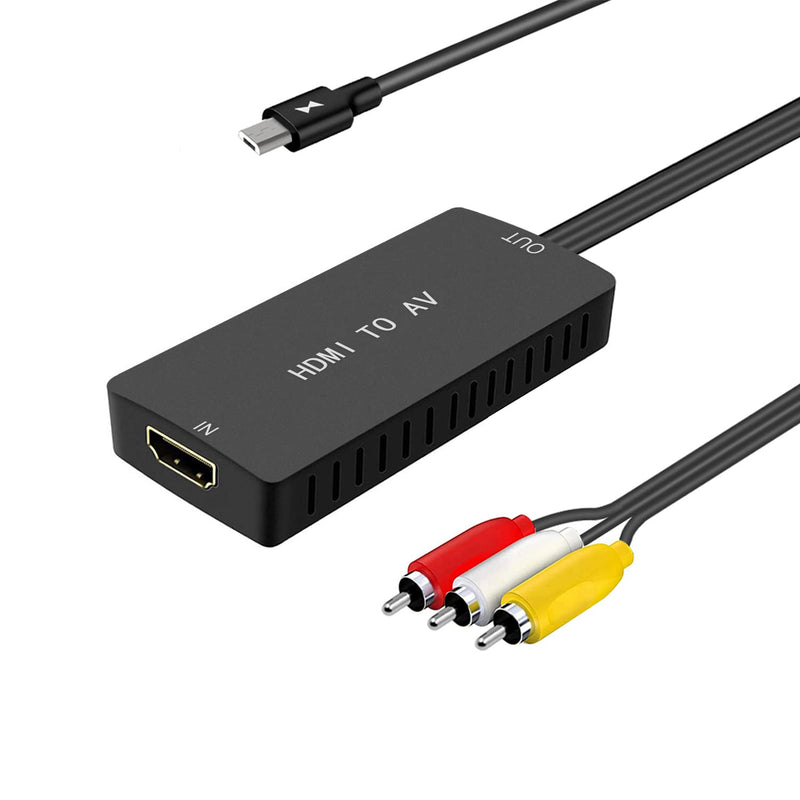 HDMI to RCA Converter, HDMI to Composite Video Audio Converter Adapter, HDMI to AV, Supports PAL/NTSC for PS4, Xbox, Switch, TV Stick, Blu-Ray, DVD Player, HDMI to RCA Converter