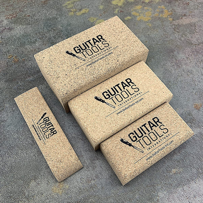 Flat Beveled Cork Sanding Block for Guitar Luthiers - Tool - Carpenter - Files - Guitar - Bodies - Wood - Furniture - Bass - Repair instruments - 4 pcs - LCBS-SET