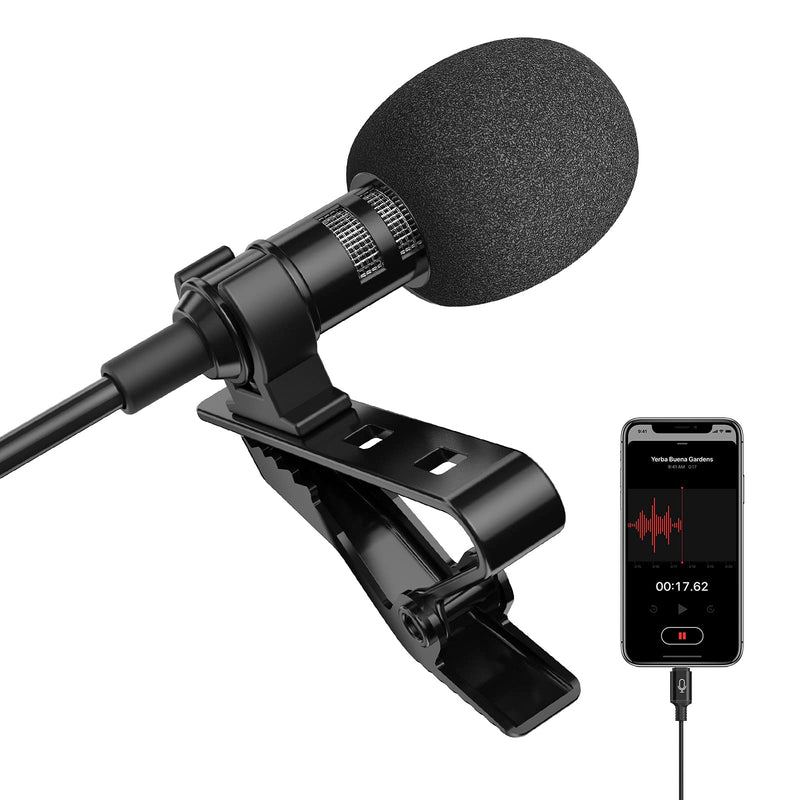 TTSTAR ISAIBELL Microphone Professional for iPhone Lavalier Lapel Omnidirectional Condenser Mic Audio Video Recording Easy Clip-on Lavalier for YouTube Interview Tiktok for iPad/iPod (MFi-Certified)