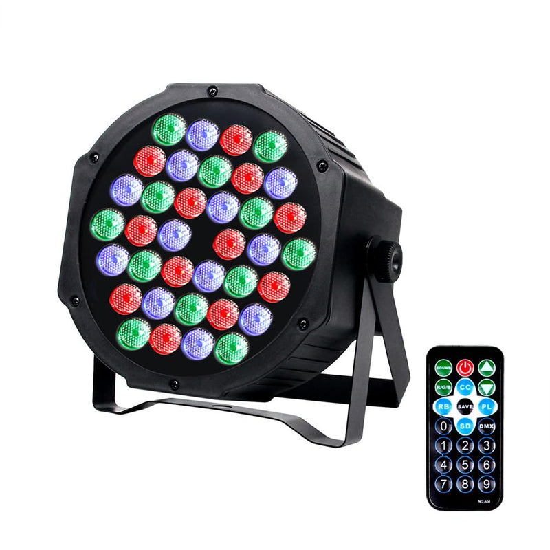 KOOT Stage Lights, 36 X 1W DJ Par Light 7 Channel with Remote and DMX512 Controller Sound Activated RGB Party Lights for Wedding Disco Church Bar