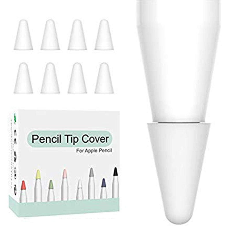 OneCut 8 Pcs Silicone Pencil Nib/Tip Protector Cap for Drawing Noiseless Compatible for Apple Pencil 1st/2nd Replacement Non-Slip Writing Nib/Tip Protector (Clear) Clear
