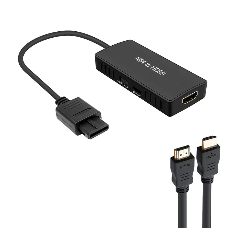 N64 to HDMI Converter Adapter Support 16:9/4:3 Conversion, HDMI Link Cable for N64 /SNES/NGC/SFC（Plug and Play） N64 Adapter