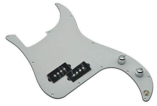 [AUSTRALIA] - KAISH Pre-wired Bass Pick Guard Loaded P Bass Pickguard for Precision P Bass White 3 Ply 