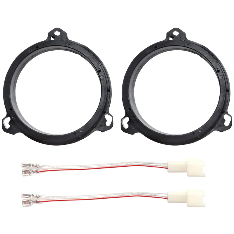 RED WOLF Aftermarket 6.5 inch Speaker Adapter Spacers Ring Bracket Mounting+Speaker Wire Harness Replacement for Nissan Murano Sentra 2000-2019, Titan 2004-2019, Kia K2 2011+