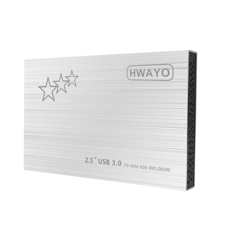 HWAYO 1TB External Hard Drive Portable 2.5'' Ultra Slim HDD Storage USB 3.0 for PC, Laptop, Mac, Chromebook, Xbox One (Silver) Silver