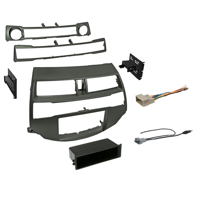 American International Honda Accord (2008-2012) Double DIN or Single ISO with Pocket Radio Installation Dash Kit, Car Audio Wiring Harness & Antenna Adapter Included, Metallic Taupe