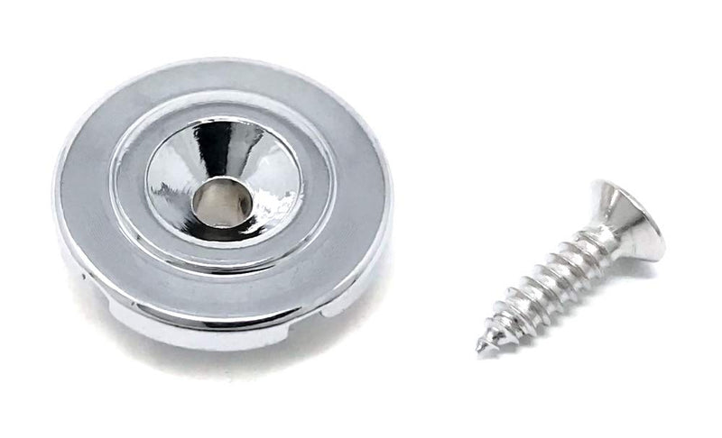 Chrome Round Slotted String Retainer Guide Tree for Fender Precision Jazz Style Bass Guitars and Others with Screw BSR50-CHR Chrome