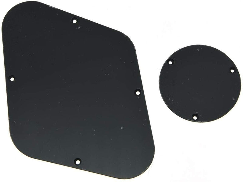 Dopro LP Rear Control Plate Switch Plate Cavity Cover For Epi Les Paul Solid Black 1 Ply