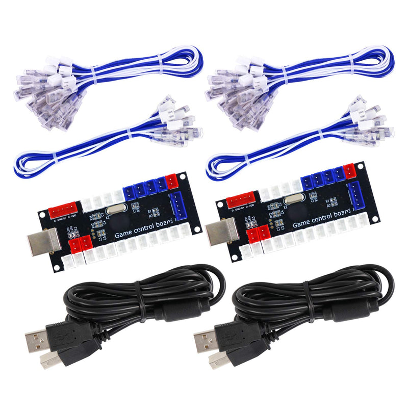 SJ@JX Arcade Game Controller USB Encoder Zero Delay 2 Player to Joystick Button for PC MAME Raspberry Pi Retro HAPP