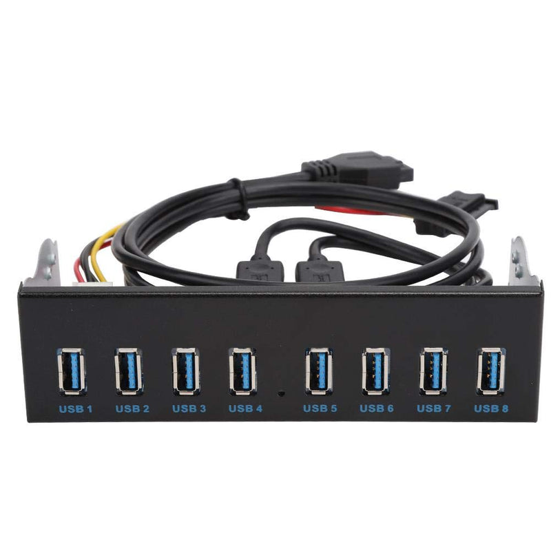 USB3.0 8 Port HUB Optical Drive Panel 19PIN 8 Port Hub Optical Drive Extension Front Panel Adapter for PC Computer, Extension Drive Front Panel