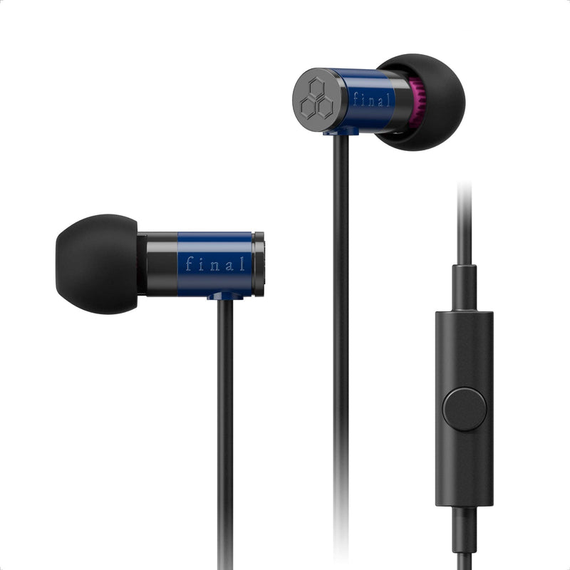 Final Audio E1000C In-Ear Headphones Earphones with Dynamic drivers and Microphone (Blue)