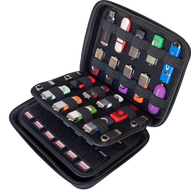 Large Capacity USB Thumb Flash Pen Drive Storage Organizer Holder/ SD Card Memory Card Holder Case/ External Hard Drive Case