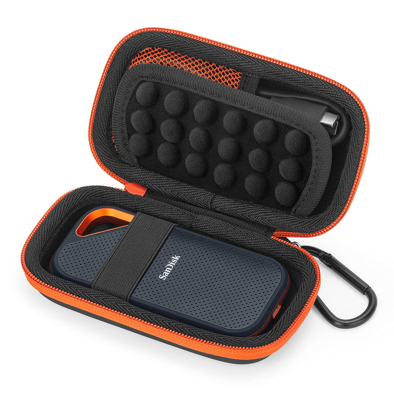 Yinke Hard Case for SanDisk Extreme Pro/SanDisk Extreme Portable External SSD 500GB 1TB 2TB, Travel Case Protective Cover Storage Bag Orange