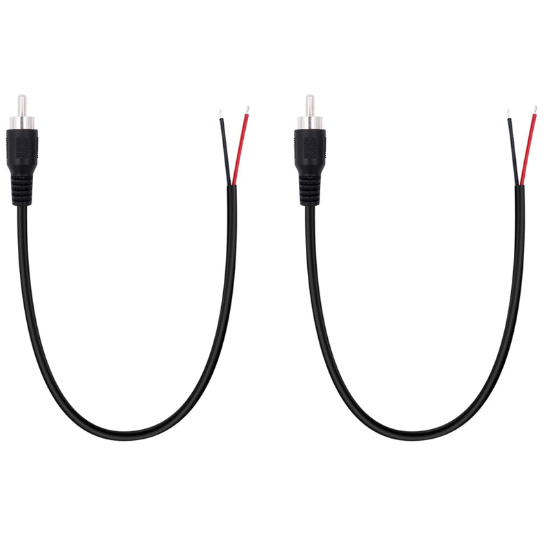 [AUSTRALIA] - Fancasee 2 Pack Speaker Wire RCA Male Plug Jack Connector Adapter to Bare Wire Open End Pigtail Audio Video RCA Cable for Amplifier Receiver Speakers 