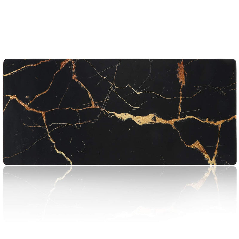 iLeadon Extended Gaming Mouse Pad - Non-Slip Water-Resistant Rubber Base Computer Keyboard Mouse Mat, Desk Pad 35.1 x 15.75-inch 2.5mm Thick XX-Large, Ideal Partner for Work & Game,Black Gold 3-Black Gold