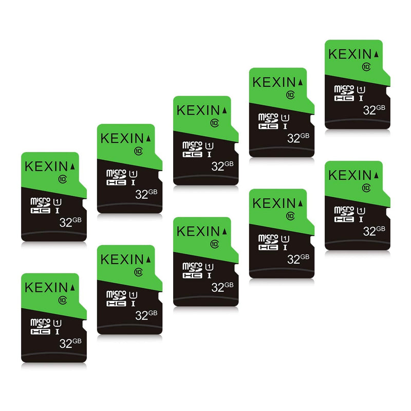 KEXIN 32GB Micro SD Card 32 GB Class 10 Ultra Micro SDHC UHS-I Bulk Memory Card C10, U1, 10 Pack Bulk Micro SD Card 7).10 x 32G
