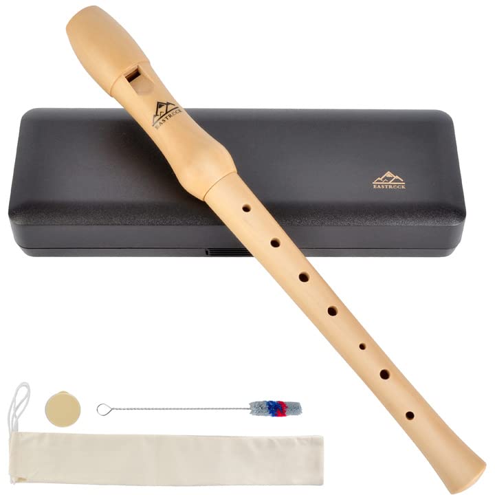 Eastrock Recorder Instrument for Kids Adults Beginners Maple Wood C Key Soprano Recorder German Style 2 Piece With Hard Case