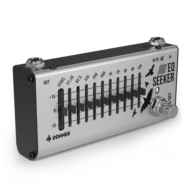 Donner EQ Pedal, 10 Band Equalizer Pedal, EQ Seeker for Guitar and Bass True Bypass