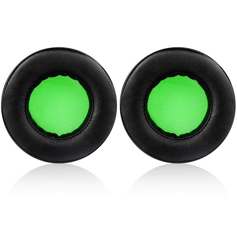 [AUSTRALIA] - Jecobb Kraken V2 Earpads, Replacement Ear Cushion Cover with Protein Leather & Memory Foam for Razer Kraken V2 Headphone ONLY – Round (Black&Green) Black&Green 