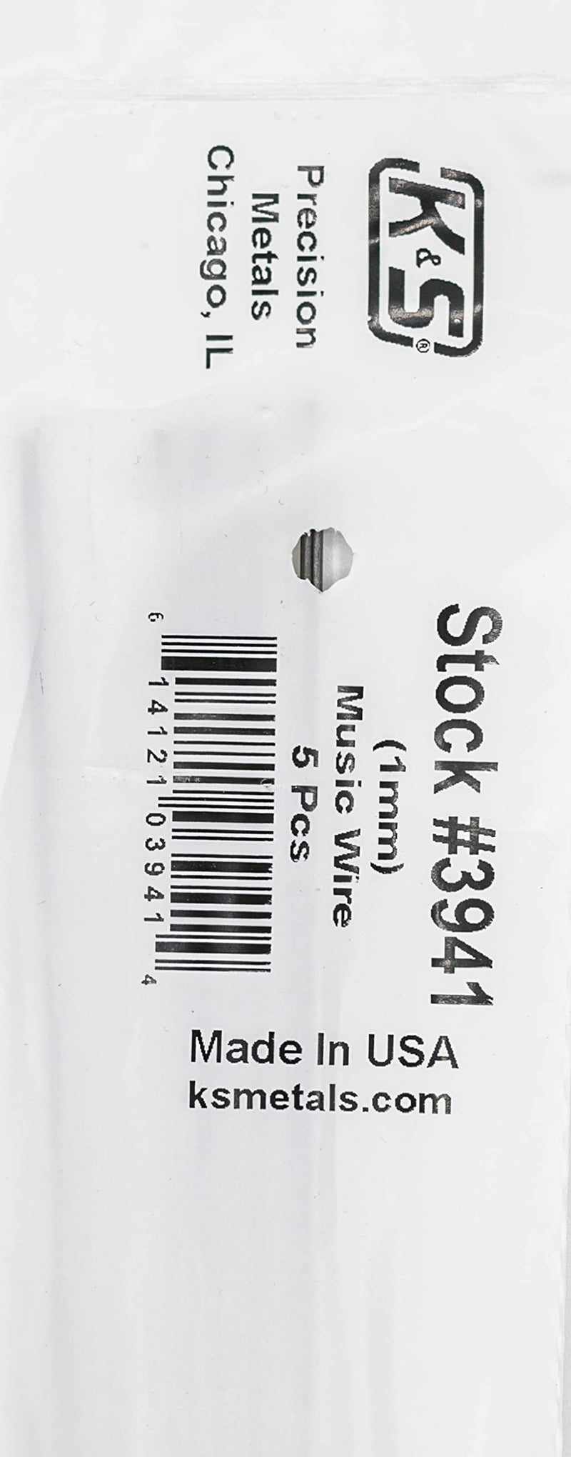K&S Precision Metals 3941 Music Wire: 1mm OD x 1 Meter Long, 20 Pieces, Made in USA, Silver .04" OD x 39" Long 20 Wires
