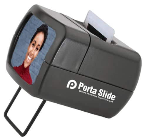 PS-E2 Illuminated Slide Viewer, Battery-Operated Hand Held Slide Viewer, Portable Slide Viewer, Picture Slide Viewer for 2X2 & 35mm Photos & Film, Photo Slide Viewer, Made in Europe