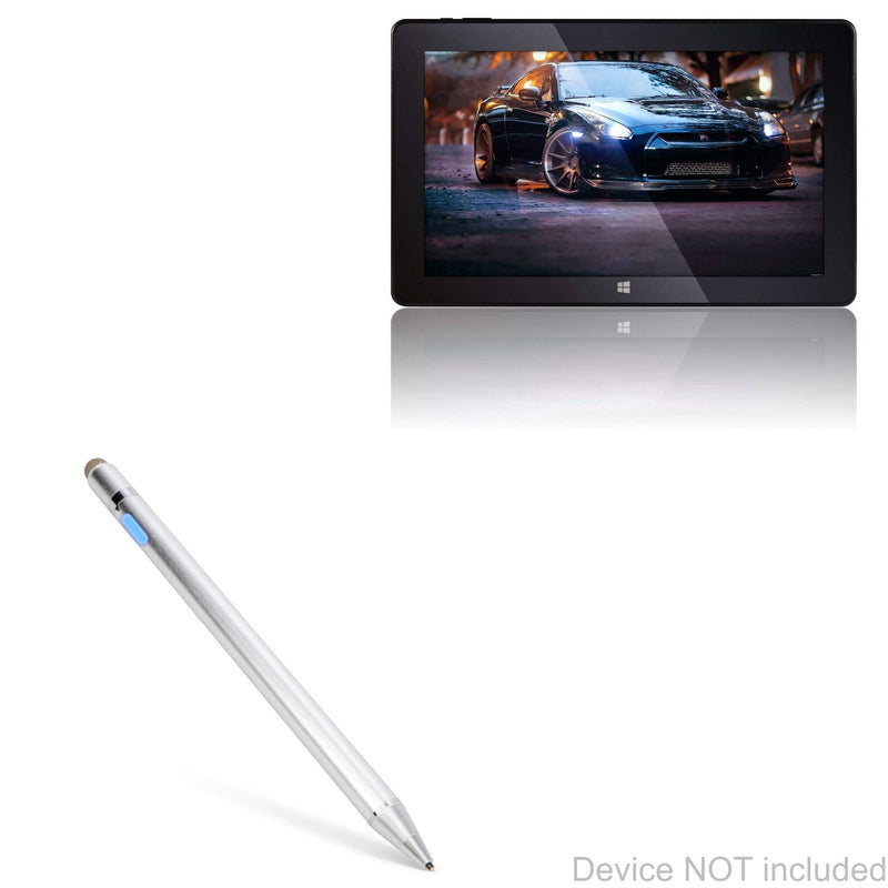 BoxWave Stylus Pen Compatible with Fusion5 T60 2-in-1 (11.6 in) (Stylus Pen by BoxWave) - AccuPoint Active Stylus, Electronic Stylus with Ultra Fine Tip - Metallic Silver General Active Stylus