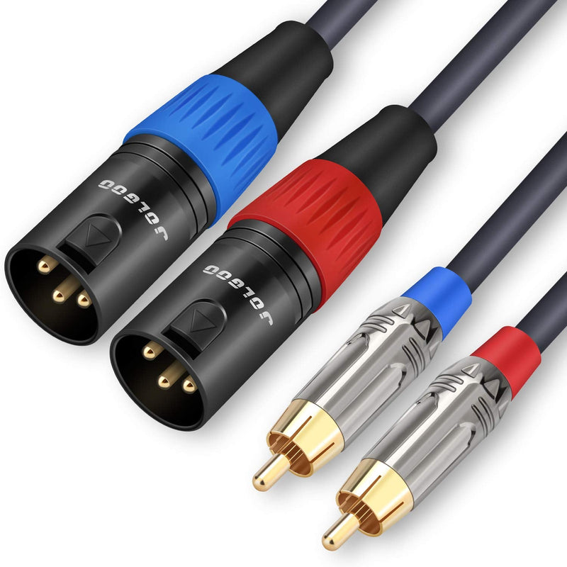 RCA to XLR Cable - Dual RCA/XLR Male HiFi Audio Cable, 10 Feet, 4N OFC Wire, for Amplifier, Mixer, Microphone Dual RCA Male to Dual XLR Male