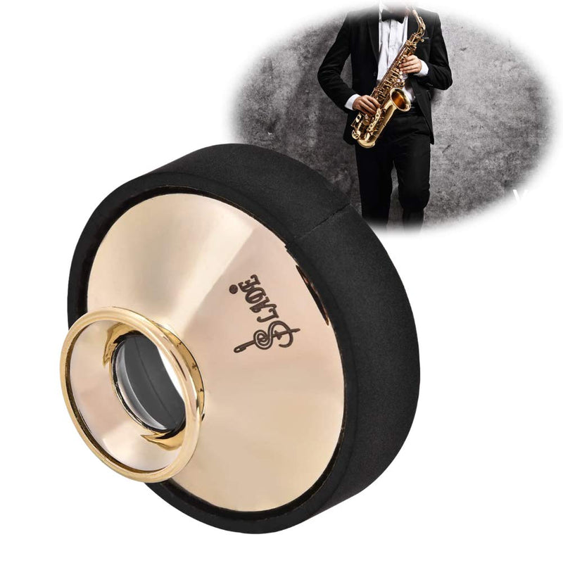 Alto Saxophone Mute, Sax Damper Silencer, ABS Sax Sound Dampener, Noise Remove Music Instrument Accessory (Gold)