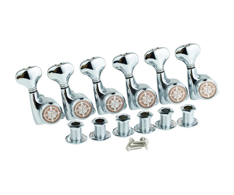 [AUSTRALIA] - Guyker 6Pcs Guitar Locking Tuners (6 Right Handed) – 1:18 Ratio Lock String Tuning Key Pegs Machine Heads Set Replacement for LP, SG, TL Style Electric, Folk or Acoustic Guitars – Chrome 0L + 6R 