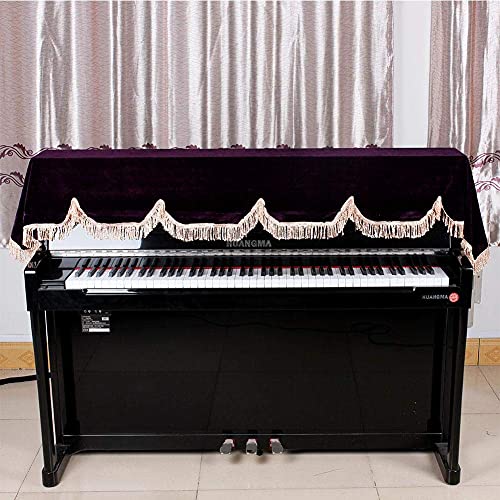 Bnineteenteam Electronic Keyboard Anti-Dust Cover 88 Key Piano Cover Split Curtain Design Purple