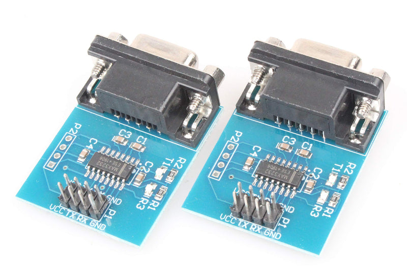 NOYITO MAX3232 Serial Port Module 3.3V 5V RS232 to TTL Module with Communication Indicator (Pack of 2)