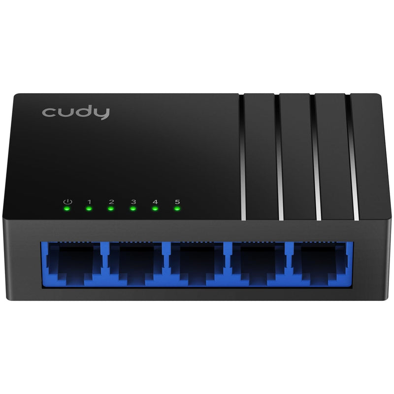 Cudy 5 Port Gigabit Compact Unmanaged Ethernet Switch, GS105D | 5x GbE RJ45, 10 Gbps capacity, 7.44 Mpps, 140m reach, IGMP snooping, silent plastic body, tabletop/wall install, 1.2W max