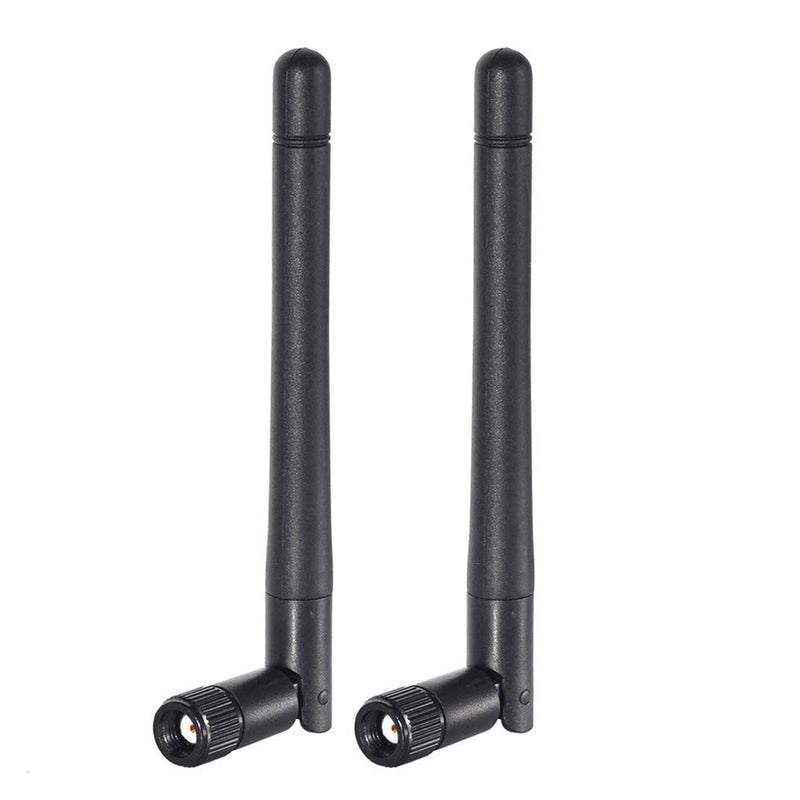 Bingfu Dual Band WiFi 2.4GHz 5GHz 5.8GHz 3dBi MIMO RP-SMA Male Bluetooth Antenna (2-Pack) for PC Computer WiFi Router Wireless Network Card USB Adapter Security IP Camera Video Surveillance Monitor （RP-SMA Male）Antenna 2-Pack