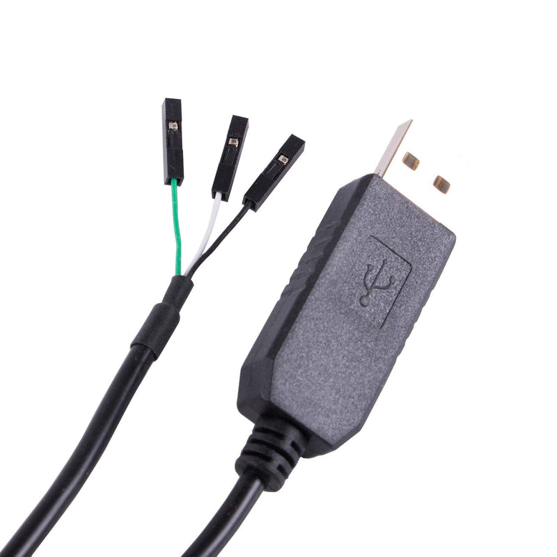FTDI USB to TTL Serial 5V Adapter Cable with 3 Pin 0.1 inch Pitch Male Socket Header UART IC FT232RL Chip for Windows 10 8 7 Linux MAC OS (Logic 5V Level) Logic 5V Level