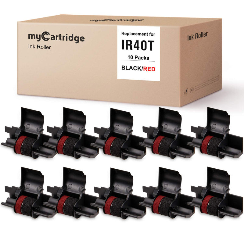 [AUSTRALIA] - MYCARTRIDGE IR40T IR-40T CP-13 NR-42(10-Pack) Compatible with Calculator Ink Roller Replacement for IR-40T CP-13-Black & Red IR40T-10P 