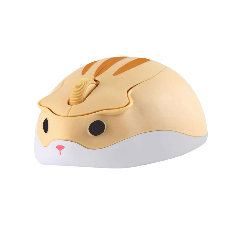 CHUYI Animal Wireless Mouse Cute Hamster Mouse Small Optical Portable Cordless Mice for Travel School for Computer Laptop PC for Kids (Yellow) Yellow