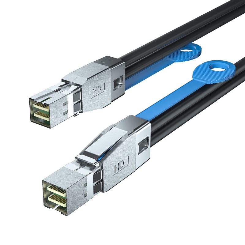 12G Mini SAS HD SFF-8644 to SFF-8644 SAS3.0 Cable for Hard Disk Server, SAN, Raid Card, 100-Ohm, 0.5-m(1.6ft) 0.5m 1