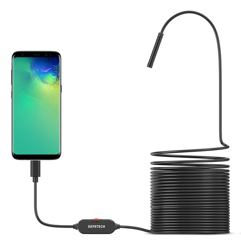 [AUSTRALIA] - DEPSTECH USB Endoscope, 720P IP67 Waterproof Borescope, 5.5mm Snake Inspection Camera, Type-C Scope With 16.5ft Semi-Rigid Cable, 6 LED Lights, Compatible With OTG Android Phone, PC 
