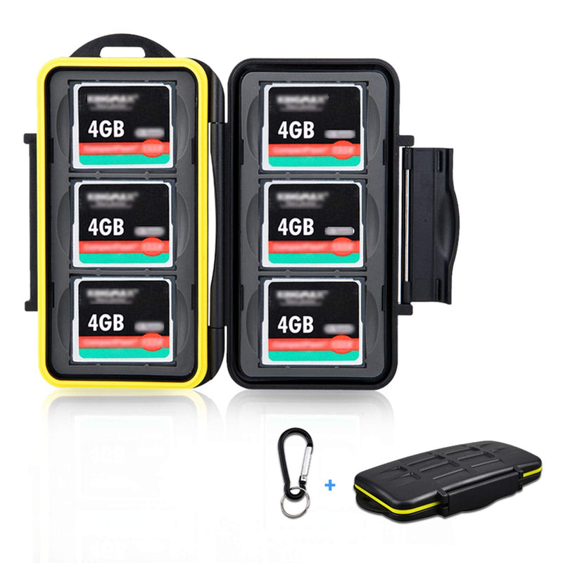 6 Slots CF Card Holder, CF Card Case, Professional Water-Resistant Anti-Shock CF Card Protector Storage for Canon 400D 350D 50D 40D 30D 7D Mark II 7D 5DS R 5D Mark IV III II 1D Mark II Nikon D810 D800 6 Slots for CF Card